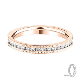 Milgrain Set Diamond Eternity Wedding Ring