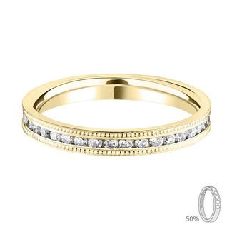 Milgrain Set Diamond Eternity Wedding Ring