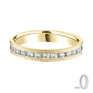 Milgrain Set Diamond Eternity Wedding Ring