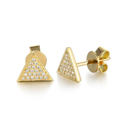 Diamond Pave Triangle Earrings - Holts Gems