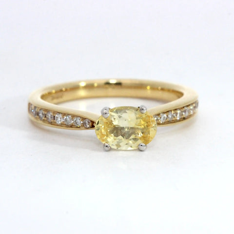 Yellow Sapphire East to West Ring