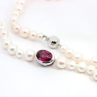 'Winter Berry' Garnet and Pearl Necklace