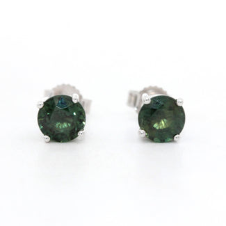 Green Sapphire Earring Studs
