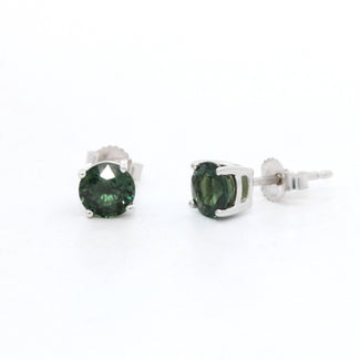 Green Sapphire Earring Studs