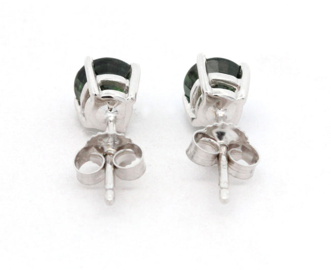 Green Sapphire Earring Studs