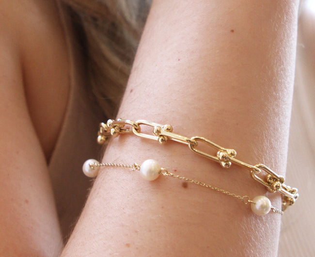 9ct Gold Freshwater Pearl Bracelet