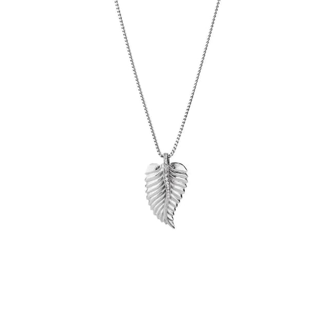 'Leaf' White Gold & Diamond Pendant - Holts Gems