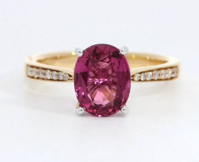 Pink Oval Tourmaline Ring