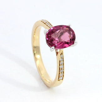 Pink Oval Tourmaline Ring