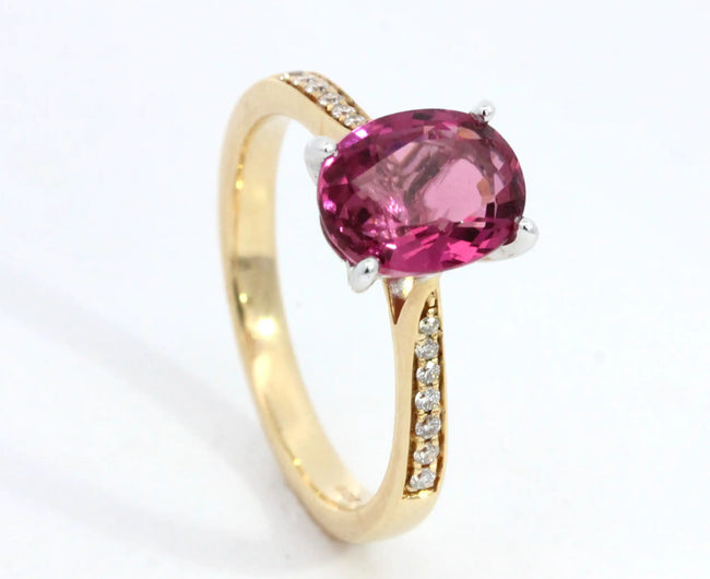 Pink Oval Tourmaline Ring