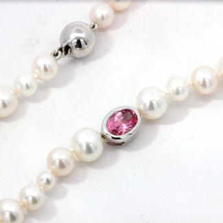 'Sugar Plum' Pink Spinel and Pearl Necklace