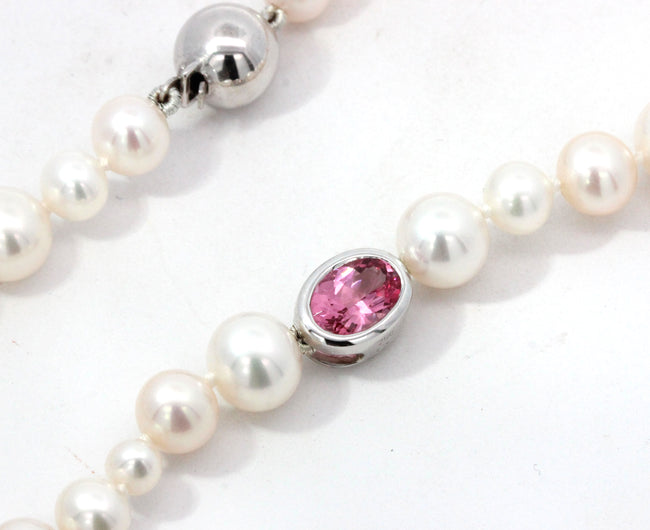 'Sugar Plum' Pink Spinel and Pearl Necklace
