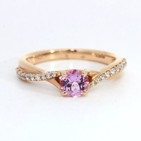 Pink Sapphire Twist Ring