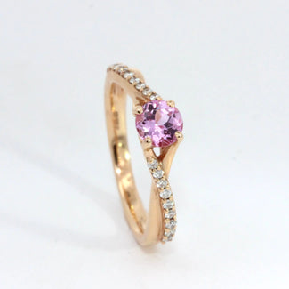 Pink Sapphire Twist Ring