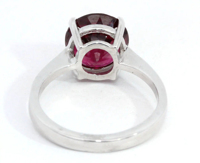 Round Garnet Solitaire Ring