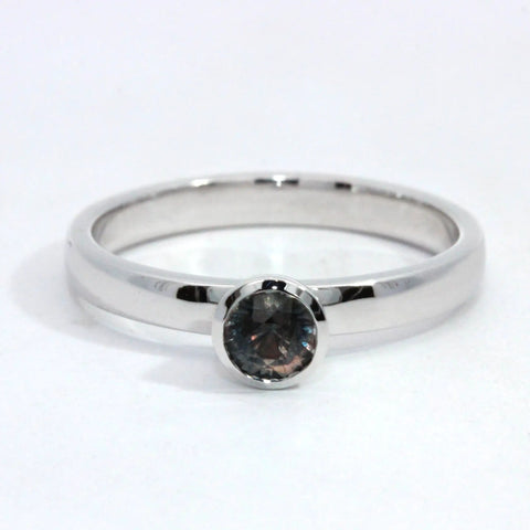 0.44ct Round Bi-Colour Sapphire Bezel Ring