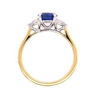 1.2ct Blue Sapphire with Diamond Engagement Ring - Holts Gems