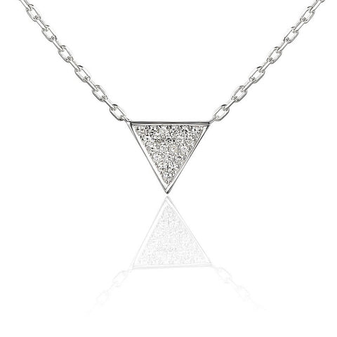 Diamond Pave Triangle Necklace - Holts Gems