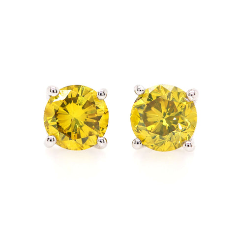 1.5ct Yellow Diamond Stud Earrings - Holts Gems