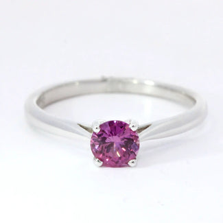0.64ct Pink Sapphire Solitaire Ring