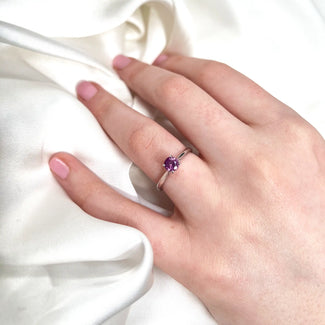 0.64ct Pink Sapphire Solitaire Ring