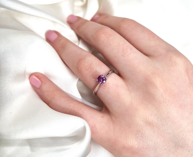 0.64ct Pink Sapphire Solitaire Ring