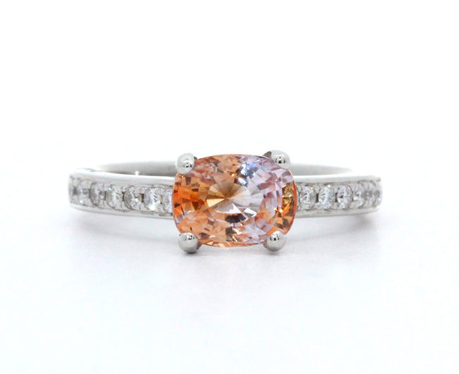 Orange  and Pink Bi-Colour Sapphire Ring