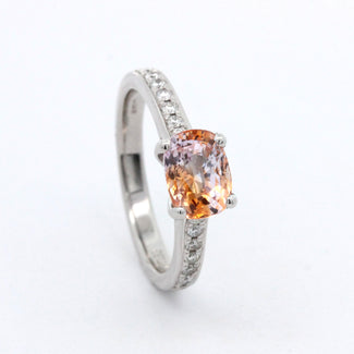 Orange  and Pink Bi-Colour Sapphire Ring