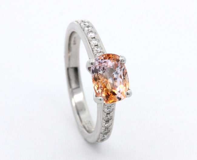 Orange  and Pink Bi-Colour Sapphire Ring