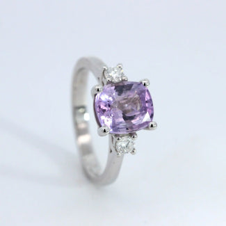 Lilac Sapphire Diamond Trilogy Ring