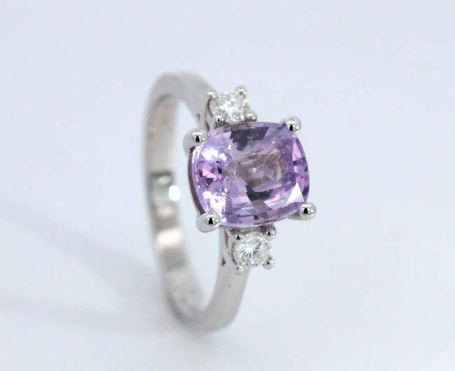 Lilac Sapphire Diamond Trilogy Ring