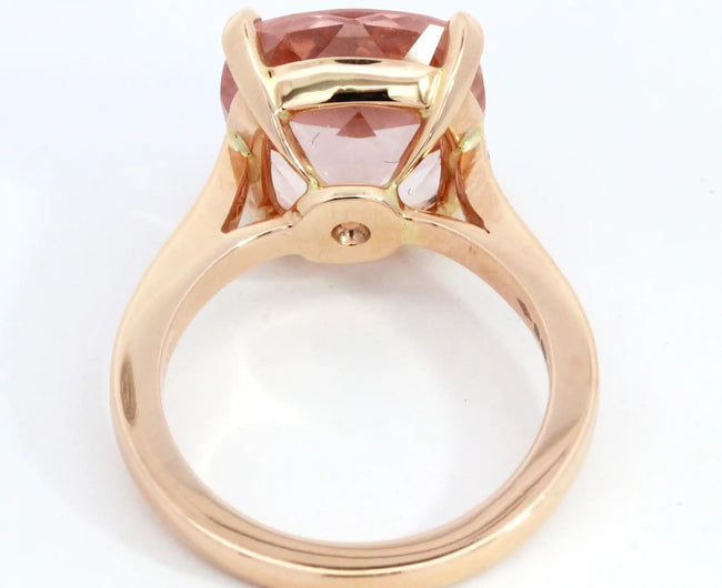 6.49ct Cushion Morganite & Brown Diamond Ring