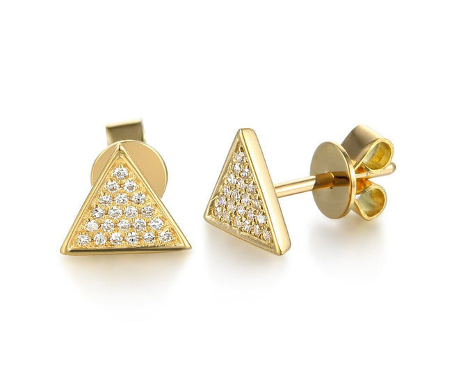 Diamond Pave Triangle Earrings - Holts Gems