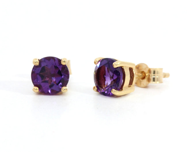 Amethyst Stud Earrings