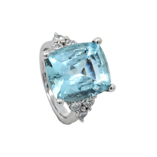 Aquamarine and Diamond Ring