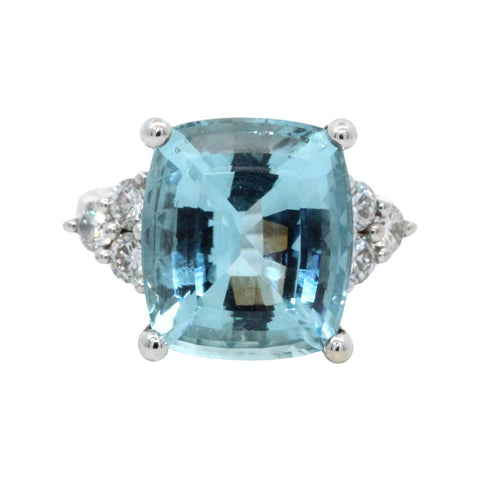 Aquamarine and Diamond Ring