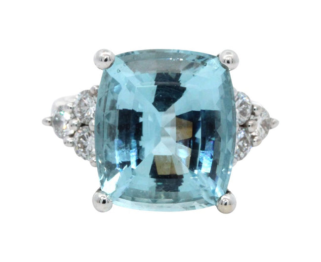Aquamarine and Diamond Ring