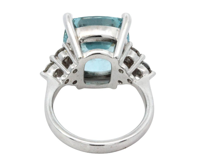 Aquamarine and Diamond Ring