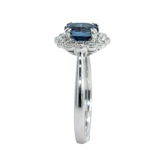 1.23ct Oval Blue Spinel Diamond Cluster Ring