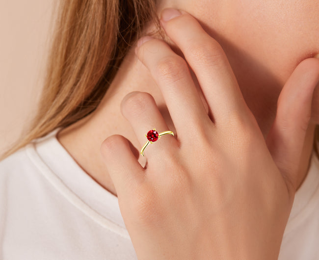 Ruby Elm | Ruby Solitaire Engagement Ring | Holts Gems