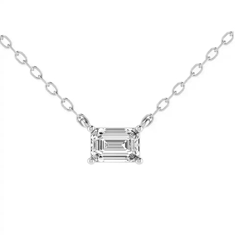 0.5ct Emerald Cut Lab Grown Diamond Necklace