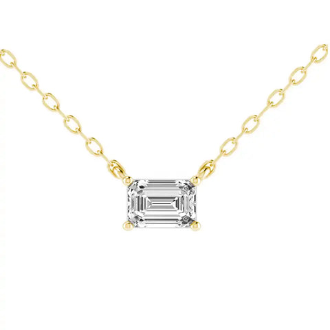 0.5ct Emerald Cut Lab Grown Diamond Necklace