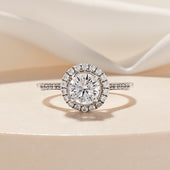 A diamond Halo engagement ring 