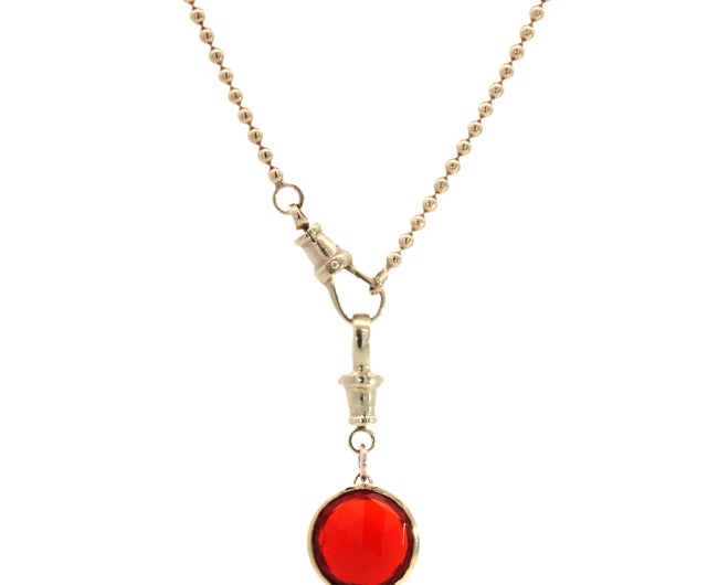 'Maple' Fire Opal Charm Necklace