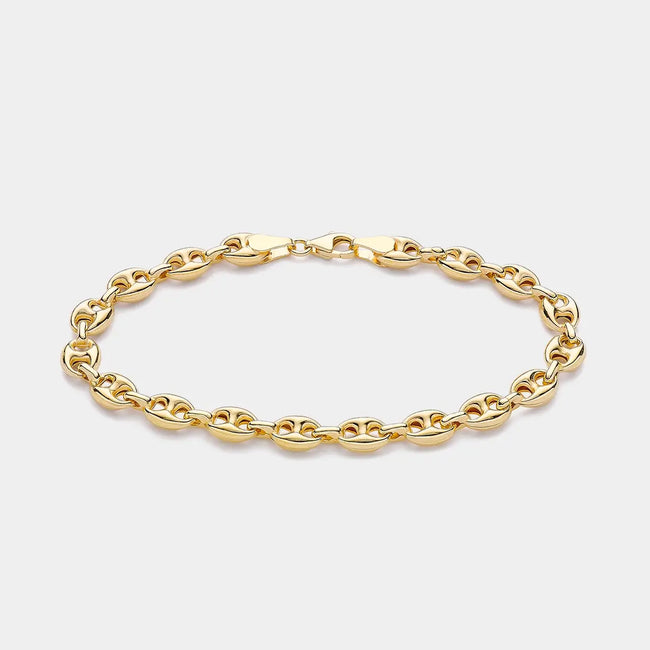 9ct Solid Gold Mariner Link Bracelet Christmas Gift Holts Gems