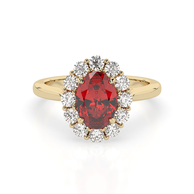 Ruby Luna oval ruby engagement ring