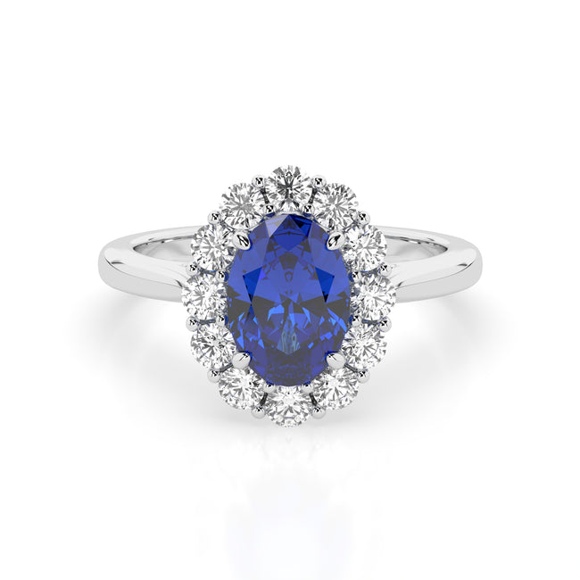 Sapphire Luna oval sapphire engagement ring