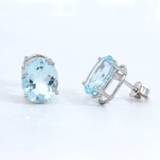 Oval Aquamarine Earrings