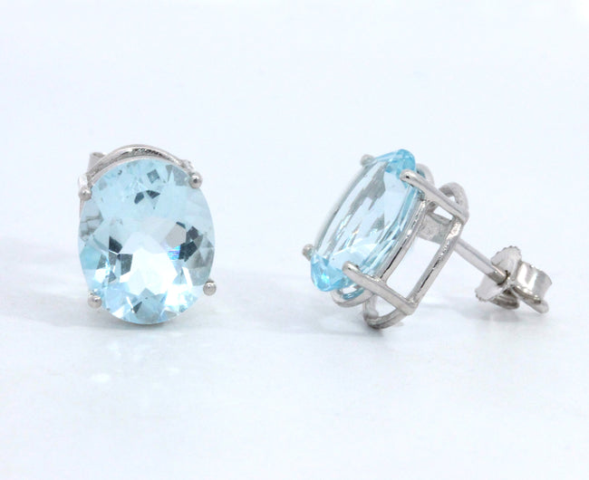 Oval Aquamarine Earrings
