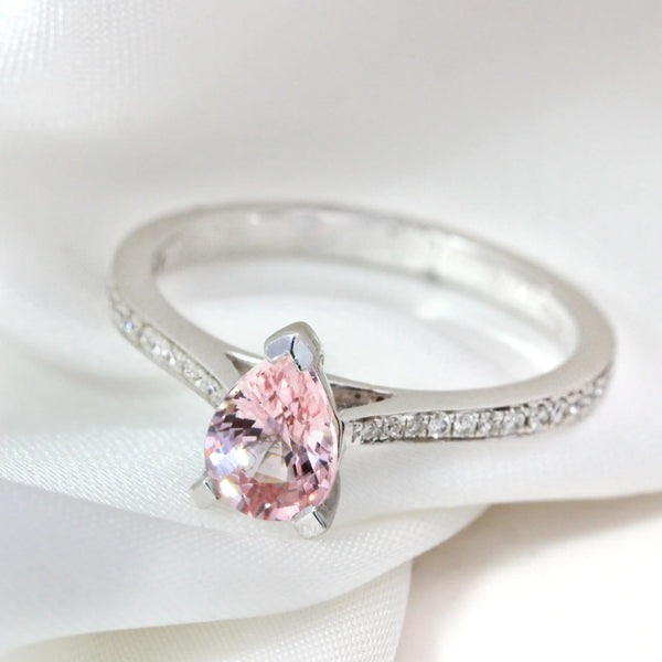 Pink Sapphire Engagement Ring